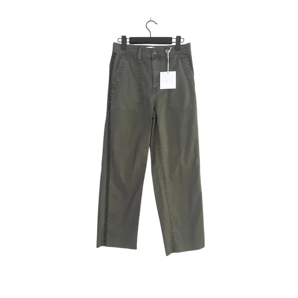 NWT Pistola Elliot Eden High Rise Crop Tuxedo Stripe Straight Leg Pant 26 Green - Picture 11 of 15